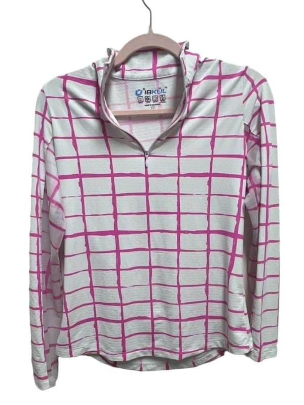 IBKUL Women's Cordova Print Long Sleeve Mock Neck Top